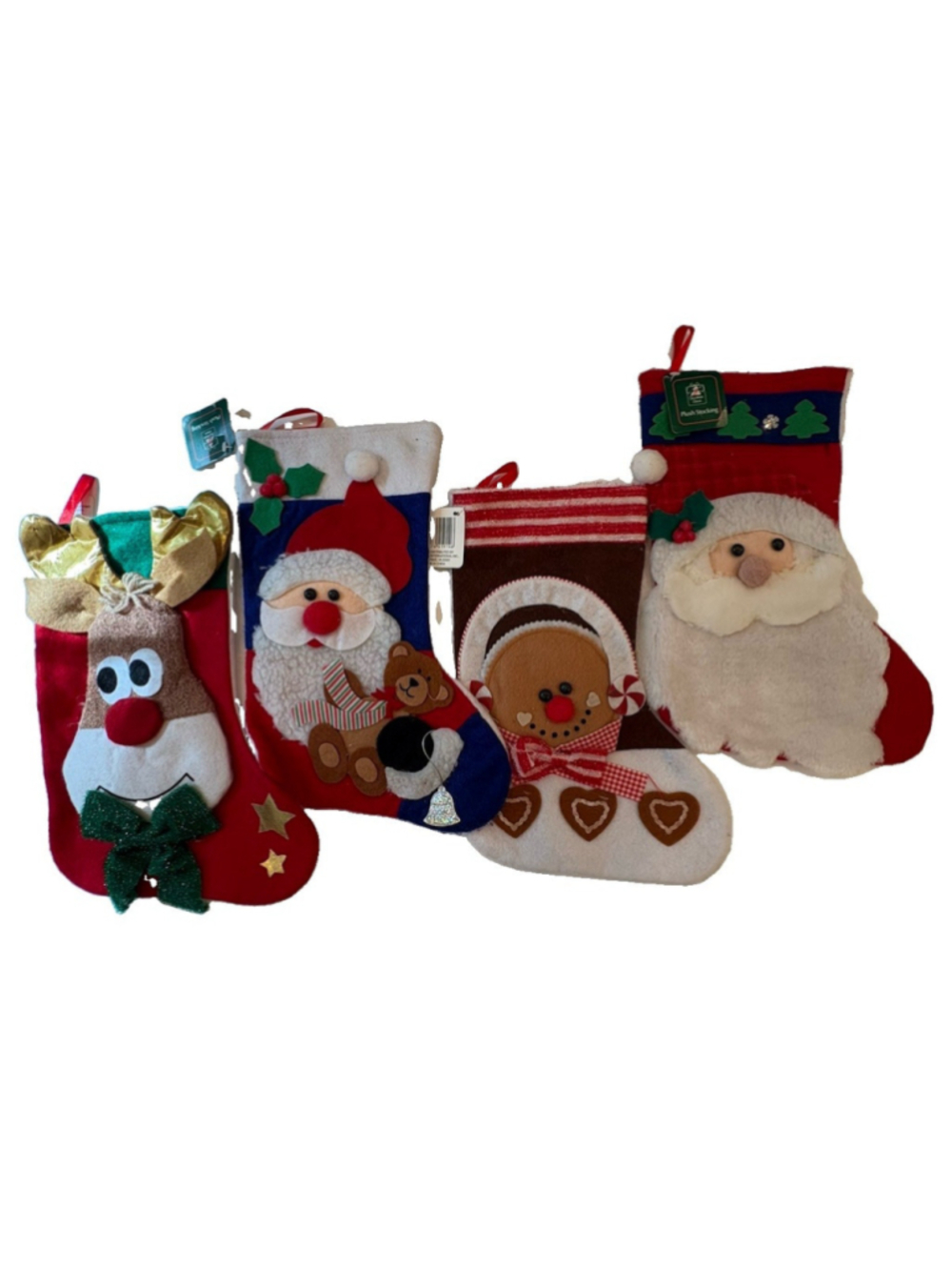 Lot Of 4 NEW-decorative Christmas Stockings-holiday Decor-Xmas- Gift READ